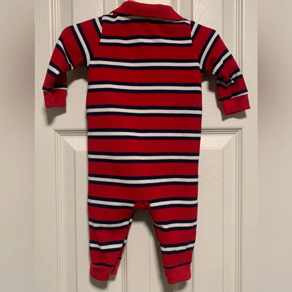 Ralph Lauren Boys Striped Cotton Jersey Coverall